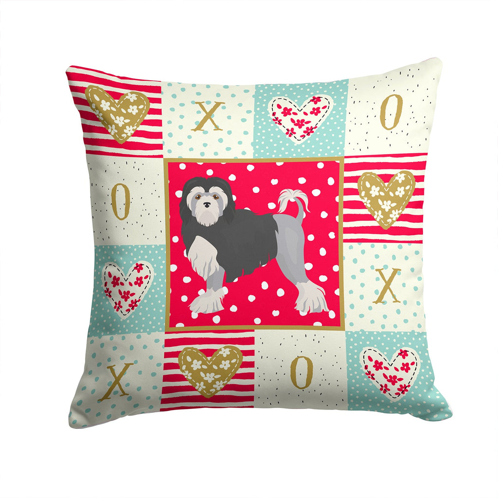 Lowchen Little Lion Dog #2 Love Decorative Throw Pillow 14x14 Indoor Outdoor Accent Cushion, Fabric Cover with Insert for Sofa, Bed, Porch & Living Room