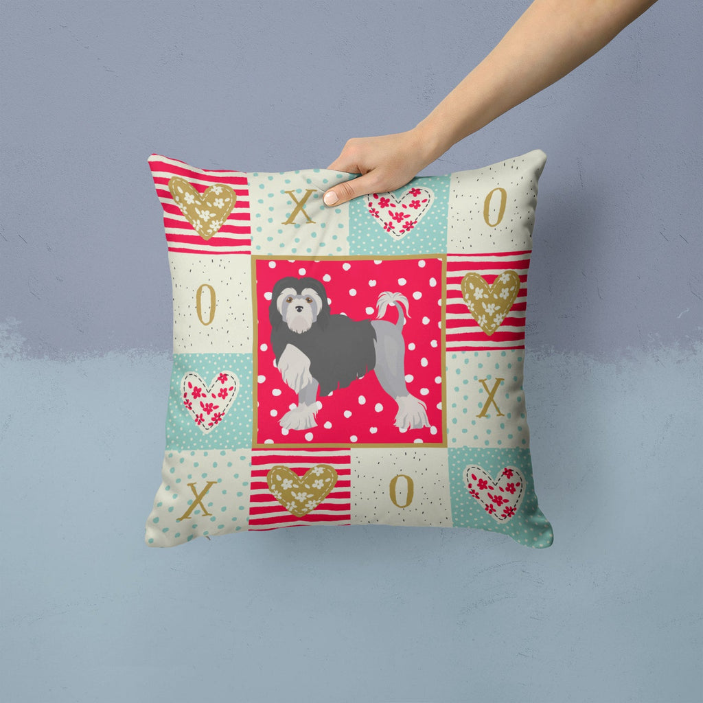 Lowchen Little Lion Dog #2 Love Decorative Throw Pillow 14x14 Indoor Outdoor Accent Cushion, Fabric Cover with Insert for Sofa, Bed, Porch & Living Room