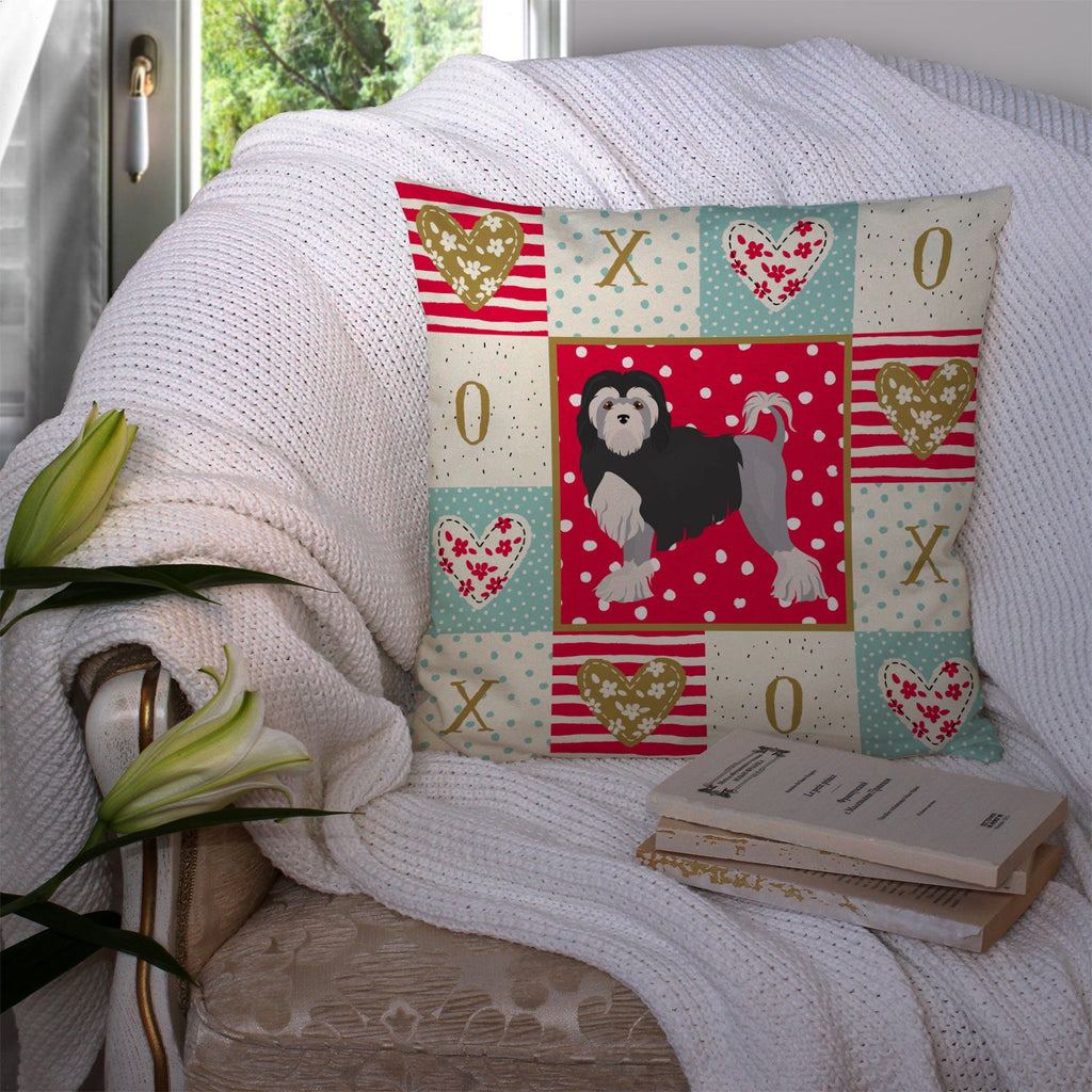 Lowchen Little Lion Dog #2 Love Decorative Throw Pillow 14x14 Indoor Outdoor Accent Cushion, Fabric Cover with Insert for Sofa, Bed, Porch & Living Room