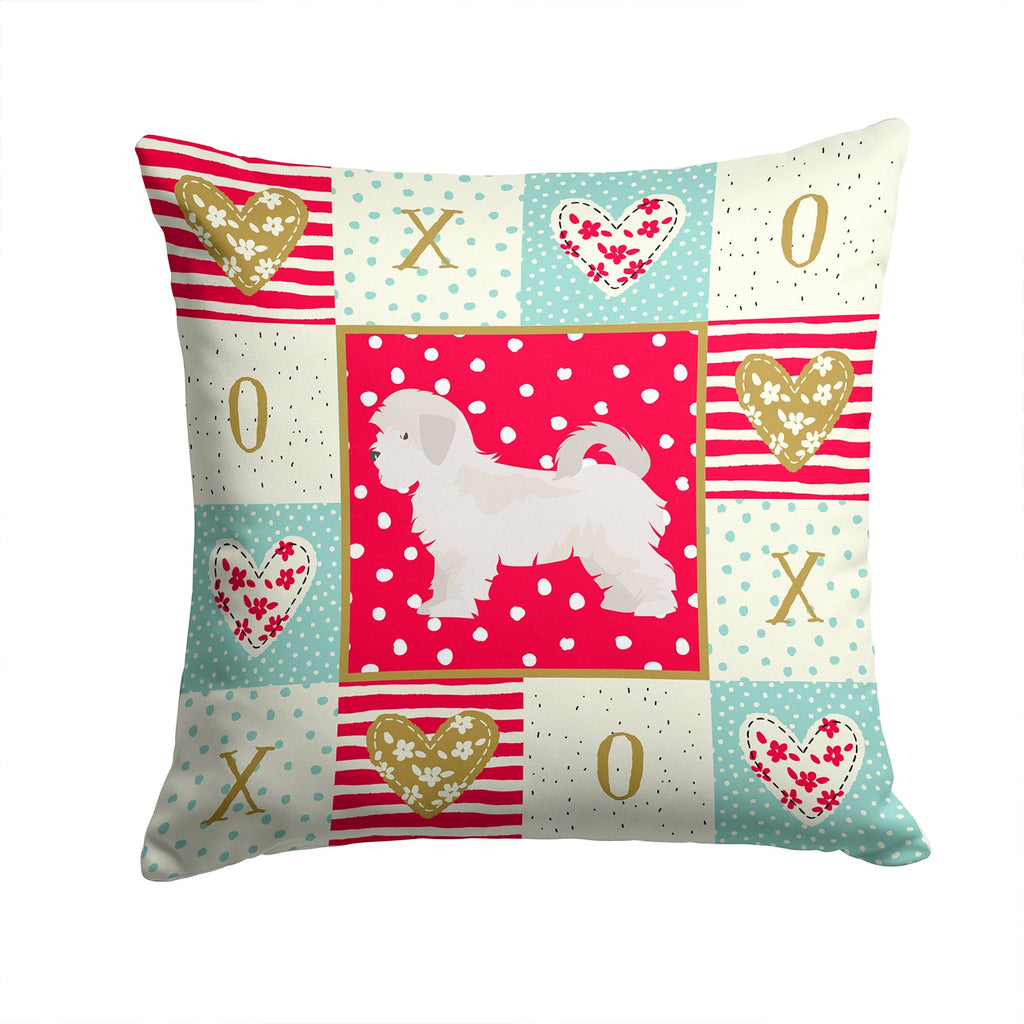 Maltese Puppy Cut Love Decorative Throw Pillow 14x14 Indoor Outdoor Accent Cushion, Fabric Cover with Insert for Sofa, Bed, Porch & Living Room