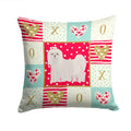 Maltese Love Decorative Throw Pillow 14x14 Indoor Outdoor Accent Cushion, Fabric Cover with Insert for Sofa, Bed, Porch & Living Room