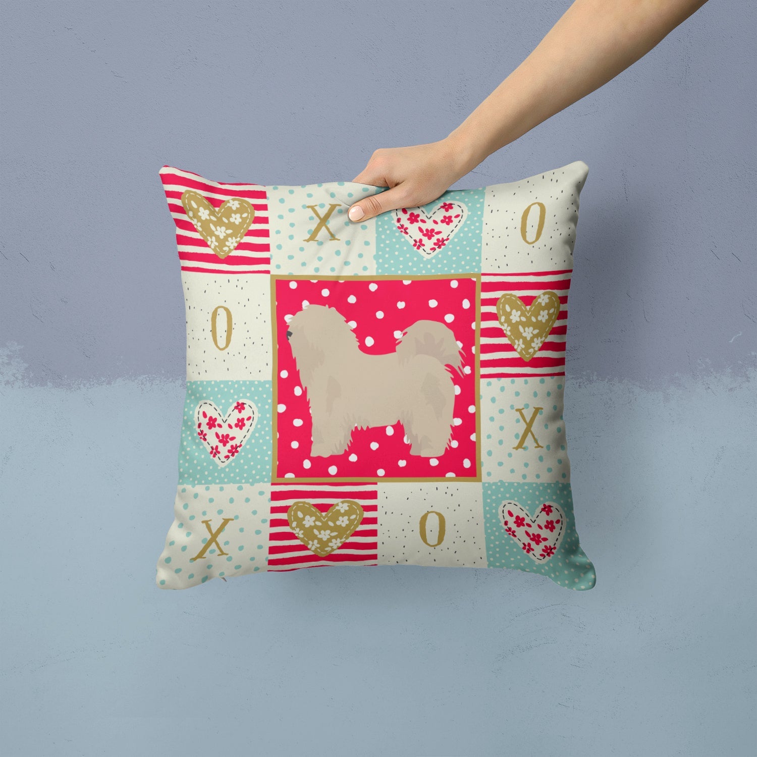 Odis Love Decorative Throw Pillow 14x14 Indoor Outdoor Accent Cushion, Fabric Cover with Insert for Sofa, Bed, Porch & Living Room