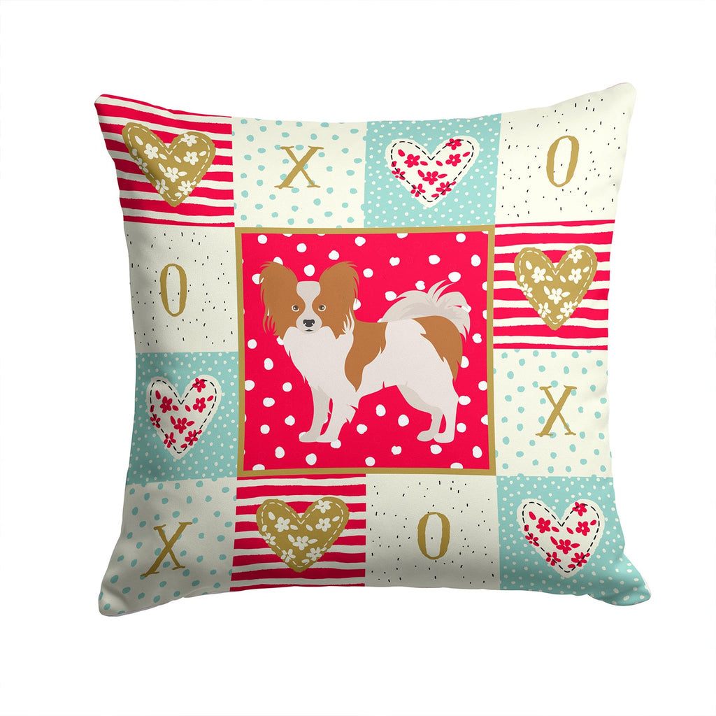 Papillon #1 Love Decorative Throw Pillow 14x14 Indoor Outdoor Accent Cushion, Fabric Cover with Insert for Sofa, Bed, Porch & Living Room