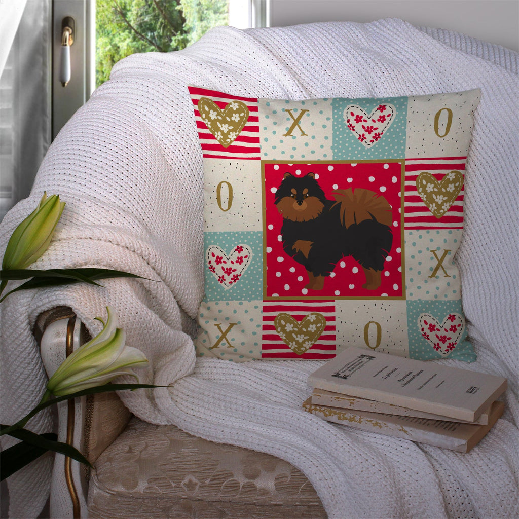 Pomeranian #2 Love Decorative Throw Pillow 14x14 Indoor Outdoor Accent Cushion, Fabric Cover with Insert for Sofa, Bed, Porch & Living Room