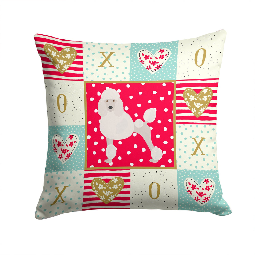 Poodle Love Decorative Throw Pillow 14x14 Indoor Outdoor Accent Cushion, Fabric Cover with Insert for Sofa, Bed, Porch & Living Room