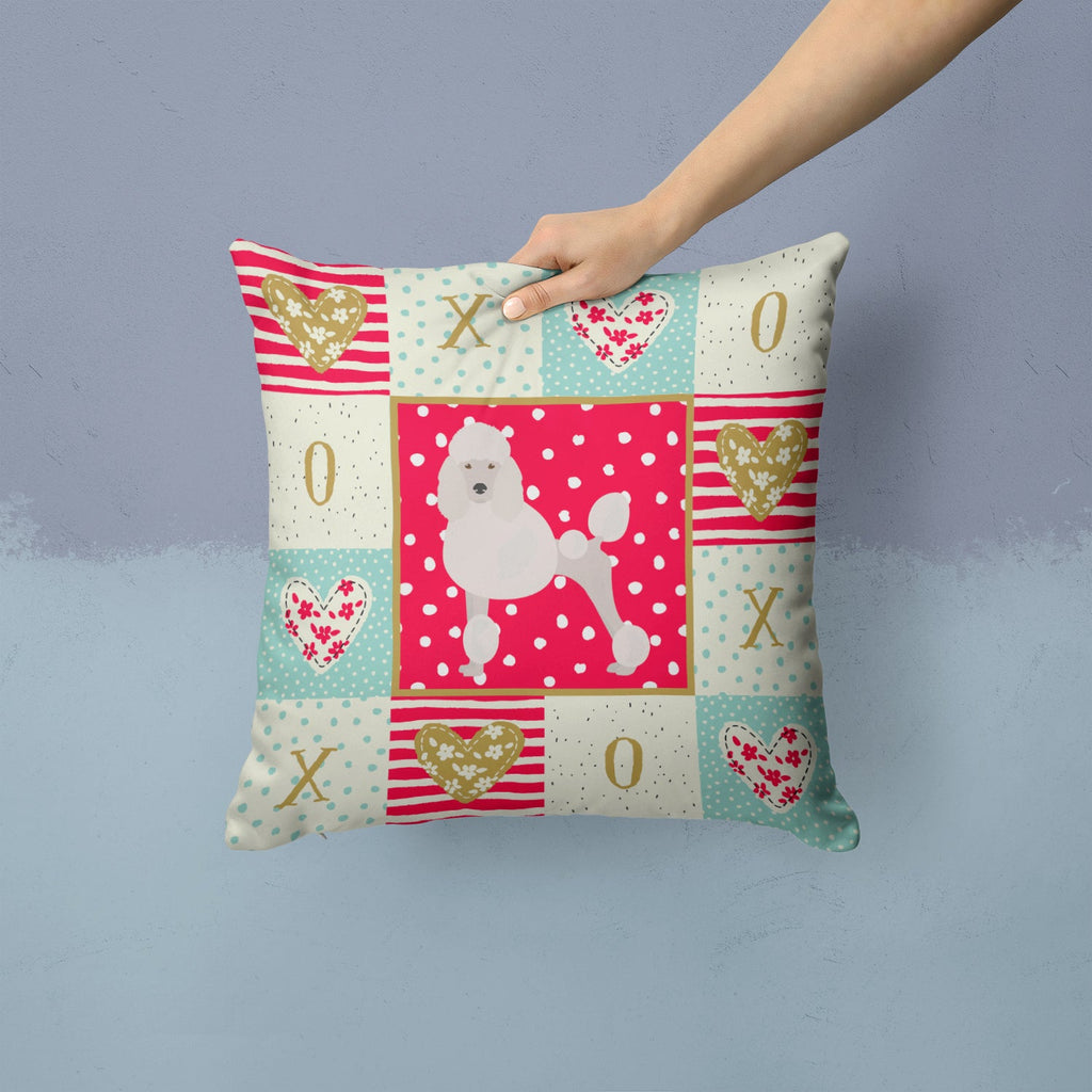 Poodle Love Decorative Throw Pillow 14x14 Indoor Outdoor Accent Cushion, Fabric Cover with Insert for Sofa, Bed, Porch & Living Room