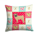 Pug Love Decorative Throw Pillow 14x14 Indoor Outdoor Accent Cushion, Fabric Cover with Insert for Sofa, Bed, Porch & Living Room