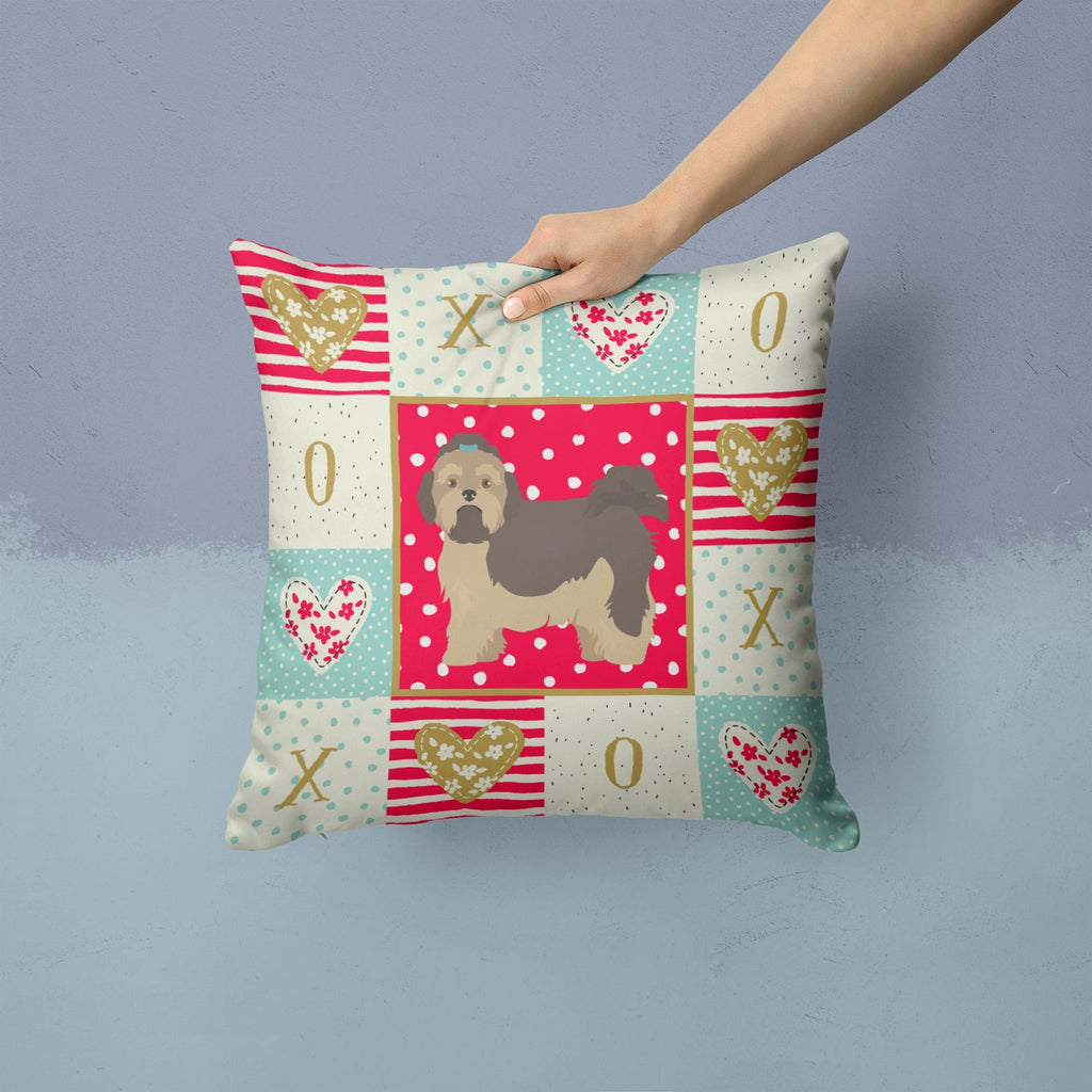 Russian Lapdog Love Decorative Throw Pillow 14x14 Indoor Outdoor Accent Cushion, Fabric Cover with Insert for Sofa, Bed, Porch & Living Room