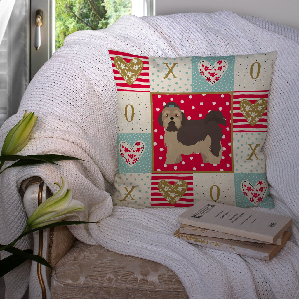 Russian Lapdog Love Decorative Throw Pillow 14x14 Indoor Outdoor Accent Cushion, Fabric Cover with Insert for Sofa, Bed, Porch & Living Room