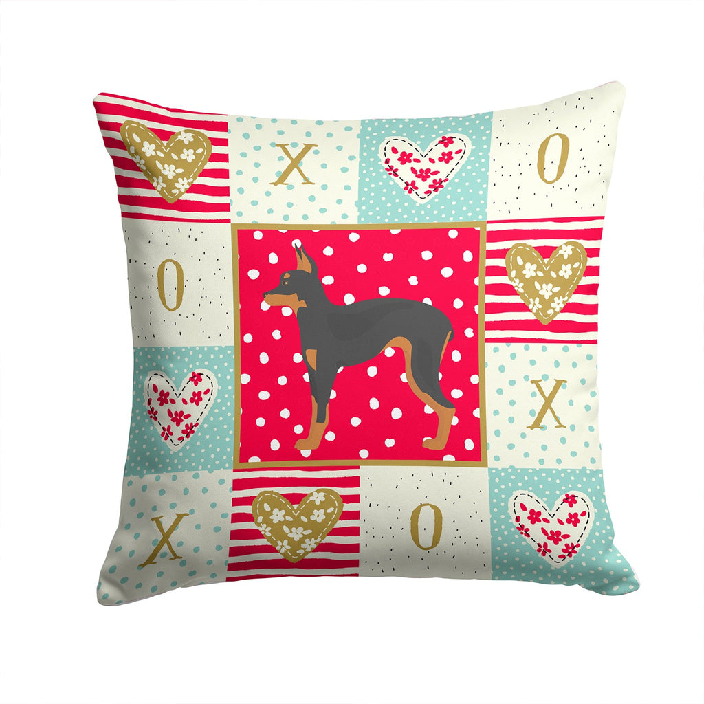 Russian Tor Terrier Love Decorative Throw Pillow 14x14 Indoor Outdoor Accent Cushion, Fabric Cover with Insert for Sofa, Bed, Porch & Living Room
