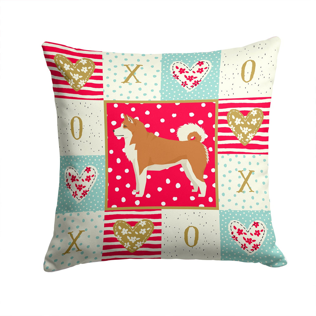 Akita Love Decorative Throw Pillow 14x14 Indoor Outdoor Accent Cushion, Fabric Cover with Insert for Sofa, Bed, Porch & Living Room