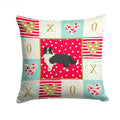 Border Collie Love Decorative Throw Pillow 14x14 Indoor Outdoor Accent Cushion, Fabric Cover with Insert for Sofa, Bed, Porch & Living Room
