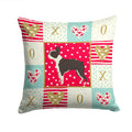 Boston Terrier Love Decorative Throw Pillow 14x14 Indoor Outdoor Accent Cushion, Fabric Cover with Insert for Sofa, Bed, Porch & Living Room