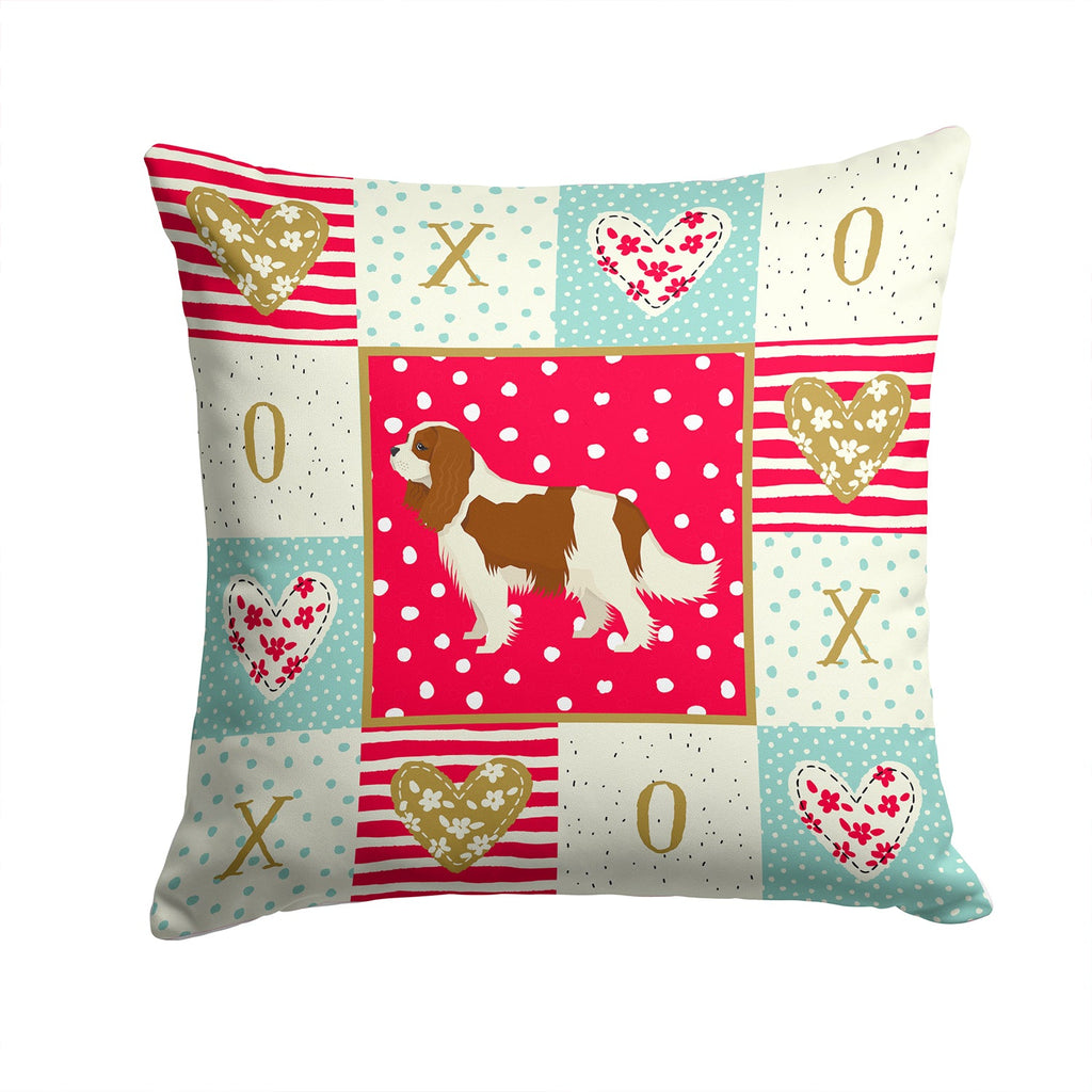 Cavalier Spaniel Love Decorative Throw Pillow 14x14 Indoor Outdoor Accent Cushion, Fabric Cover with Insert for Sofa, Bed, Porch & Living Room