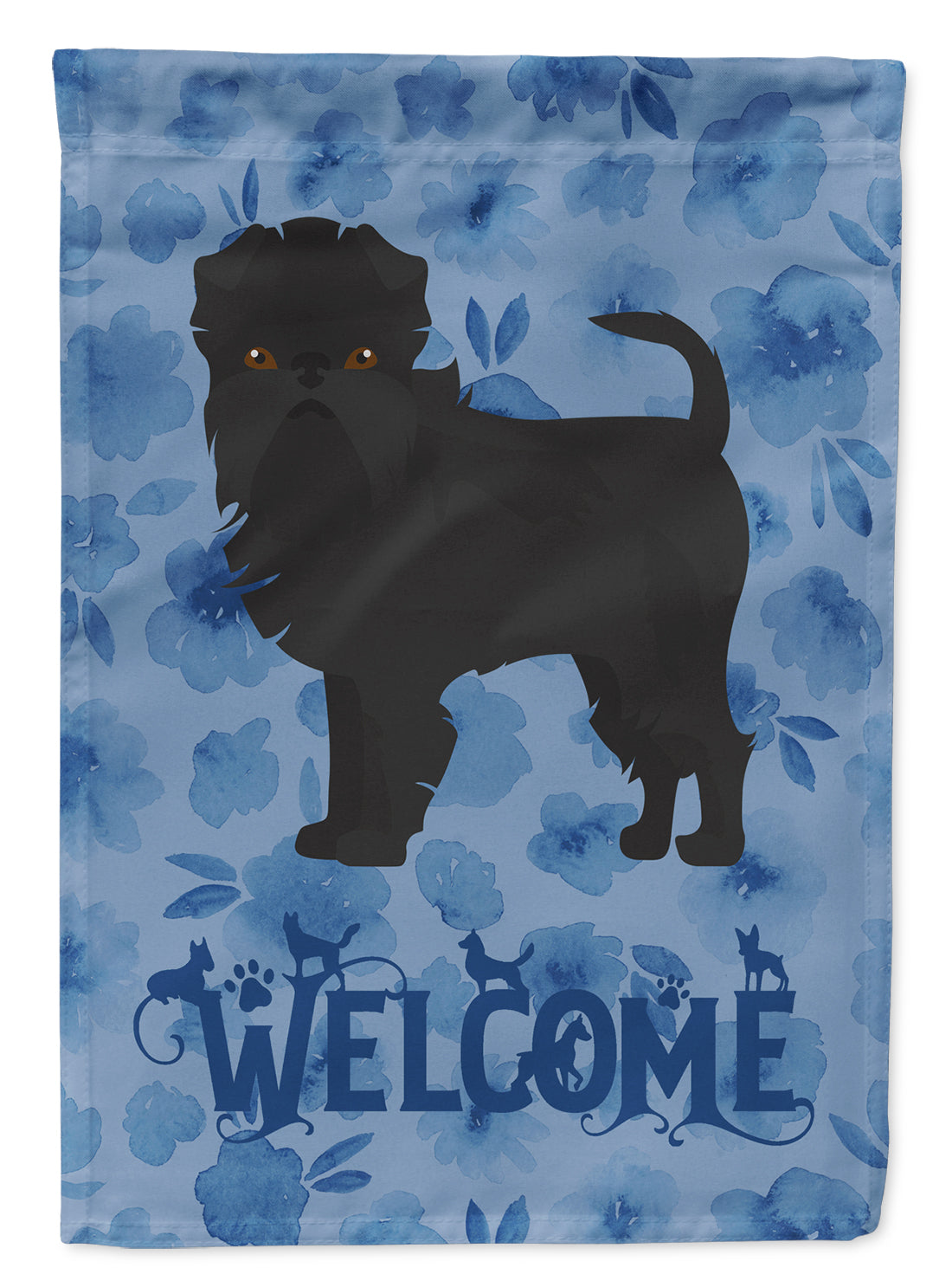 Affenpinscher #2 Welcome House Flag 28x40 Porch Sleeve Pole Decorative Outside Yard Banner Artwork Wall Hanging, Polyester