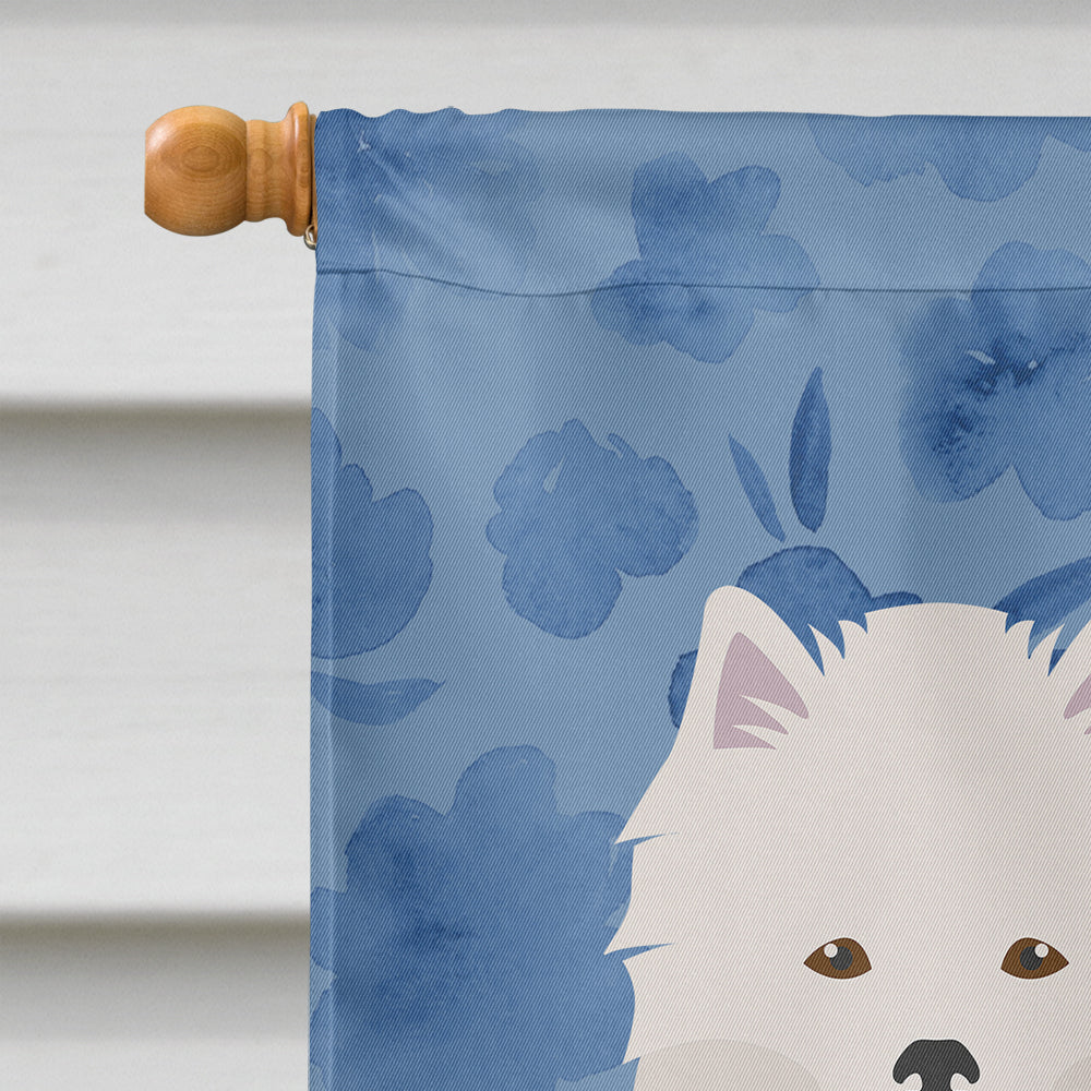 American Eskimo Welcome House Flag 28x40 Porch Sleeve Pole Decorative Outside Yard Banner Artwork Wall Hanging, Polyester
