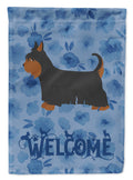 Australian Silky Terrier Welcome House Flag 28x40 Porch Sleeve Pole Decorative Outside Yard Banner Artwork Wall Hanging, Polyester