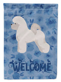 Bichon Frisé Welcome House Flag 28x40 Porch Sleeve Pole Decorative Outside Yard Banner Artwork Wall Hanging, Polyester