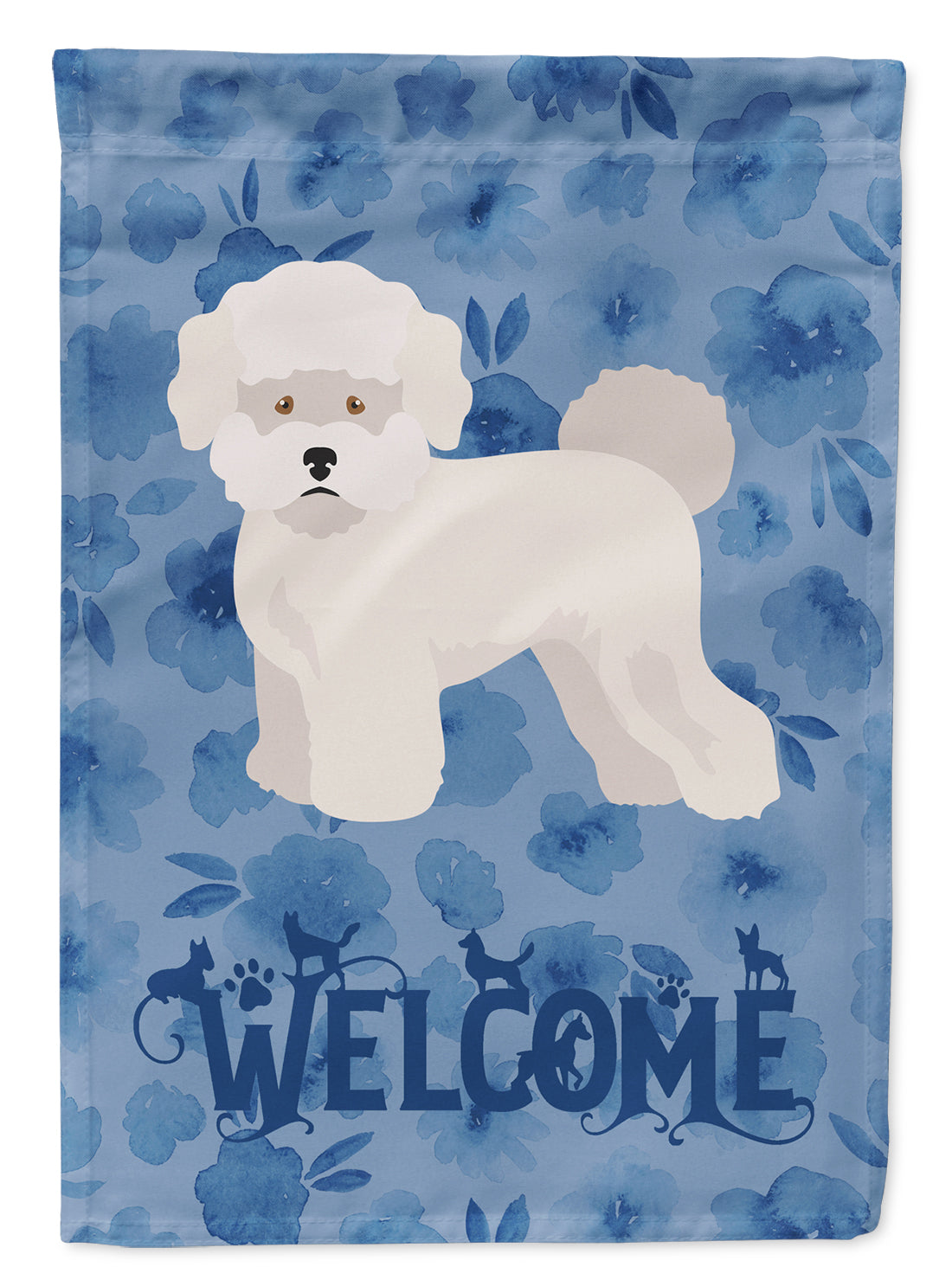 Bichon Frisé #2 Welcome House Flag 28x40 Porch Sleeve Pole Decorative Outside Yard Banner Artwork Wall Hanging, Polyester