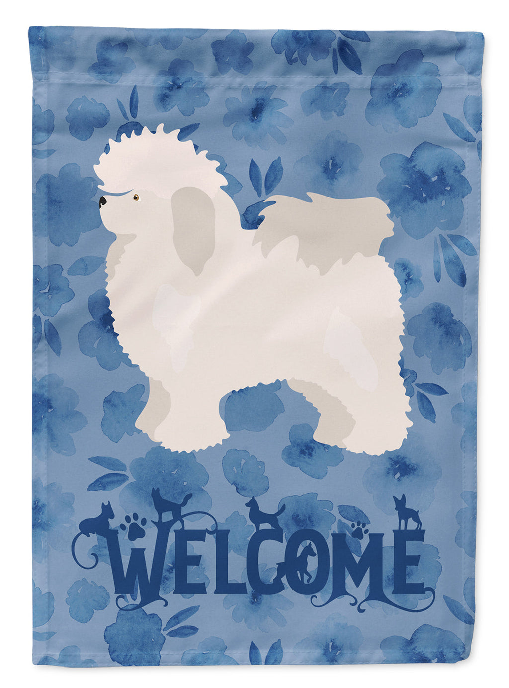 Bolognese Welcome House Flag 28x40 Porch Sleeve Pole Decorative Outside Yard Banner Artwork Wall Hanging, Polyester