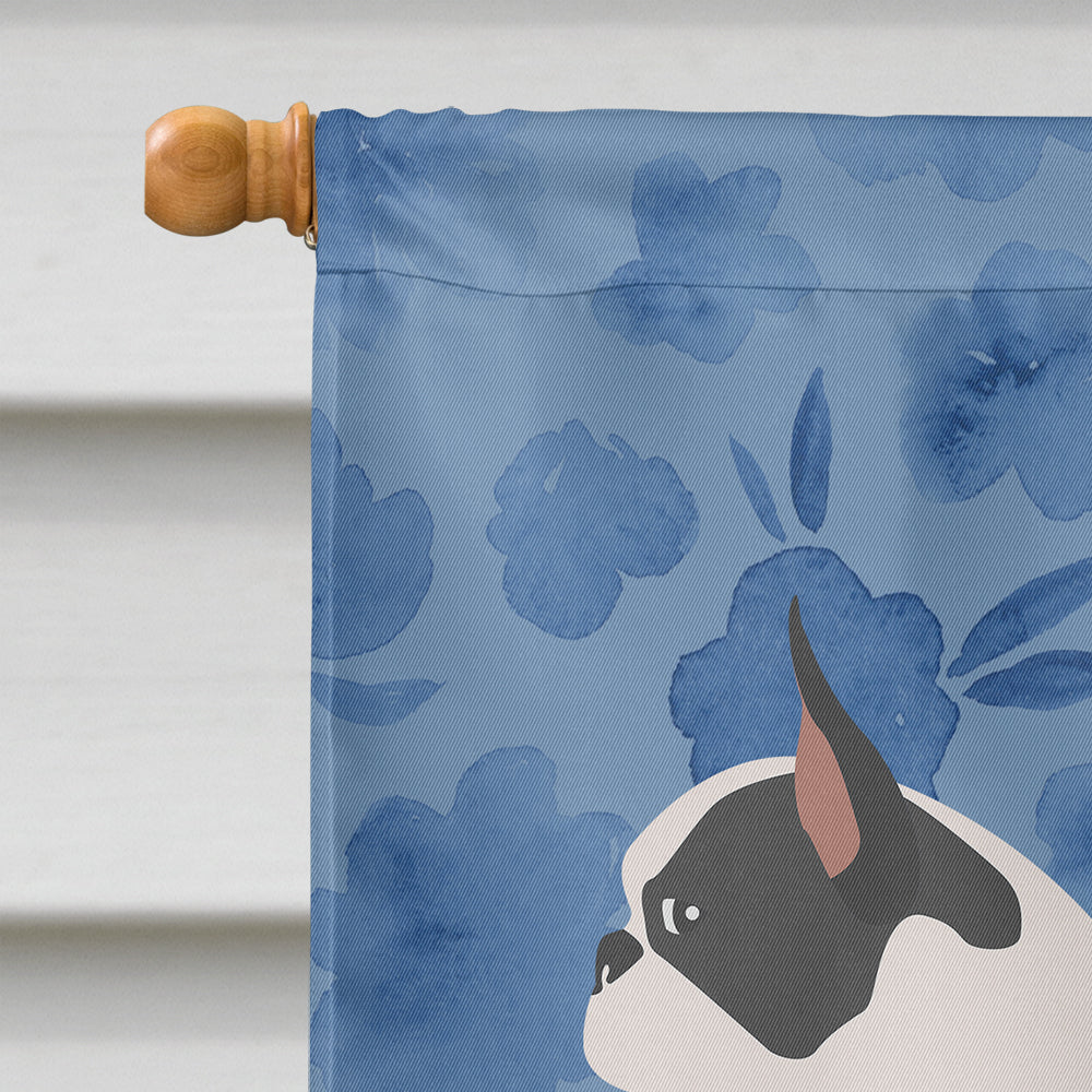 Boston Terrier Welcome House Flag 28x40 Porch Sleeve Pole Decorative Outside Yard Banner Artwork Wall Hanging, Polyester