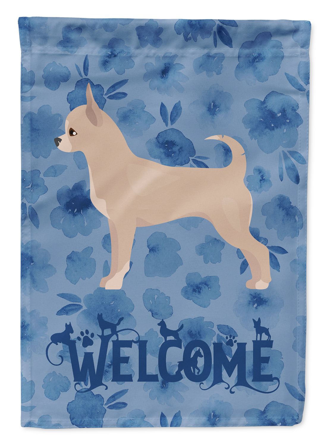Chihuahua Welcome House Flag 28x40 Porch Sleeve Pole Decorative Outside Yard Banner Artwork Wall Hanging, Polyester