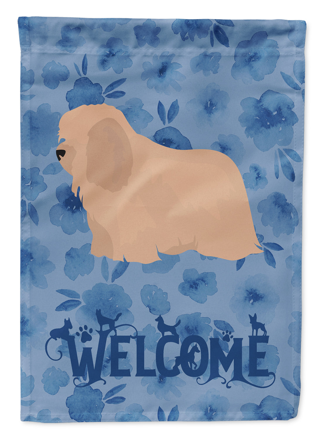Coton de Tulear #1 Welcome House Flag 28x40 Porch Sleeve Pole Decorative Outside Yard Banner Artwork Wall Hanging, Polyester