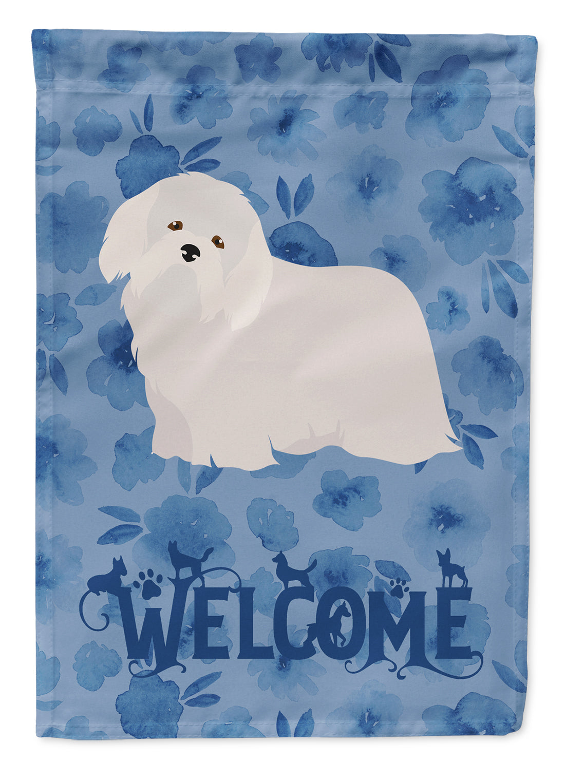 Coton de Tulear #2 Welcome House Flag 28x40 Porch Sleeve Pole Decorative Outside Yard Banner Artwork Wall Hanging, Polyester