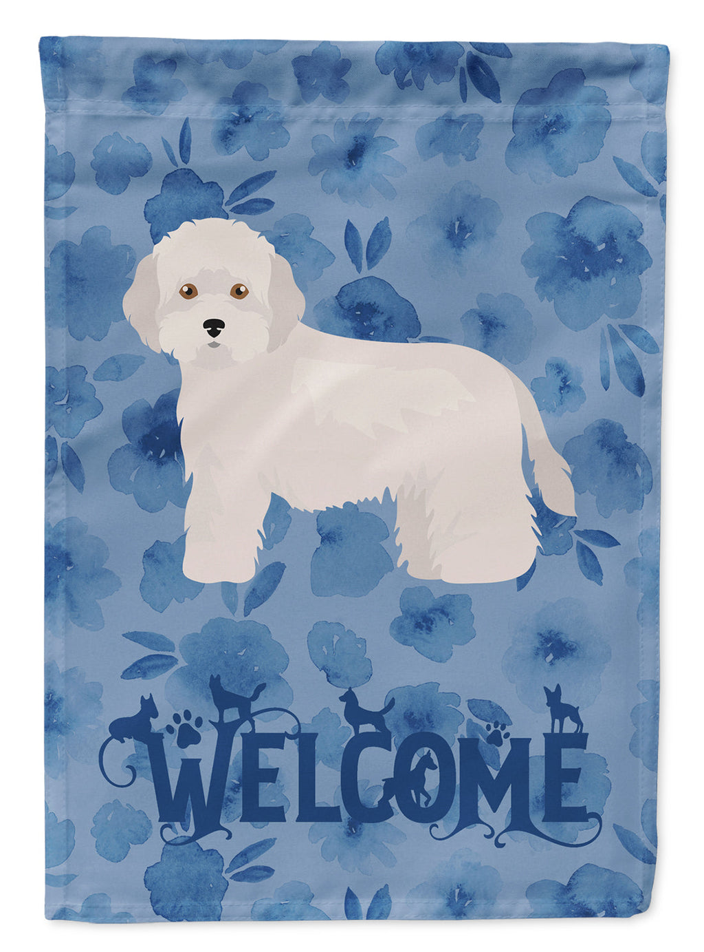 Cyprus Poodle Welcome House Flag 28x40 Porch Sleeve Pole Decorative Outside Yard Banner Artwork Wall Hanging, Polyester