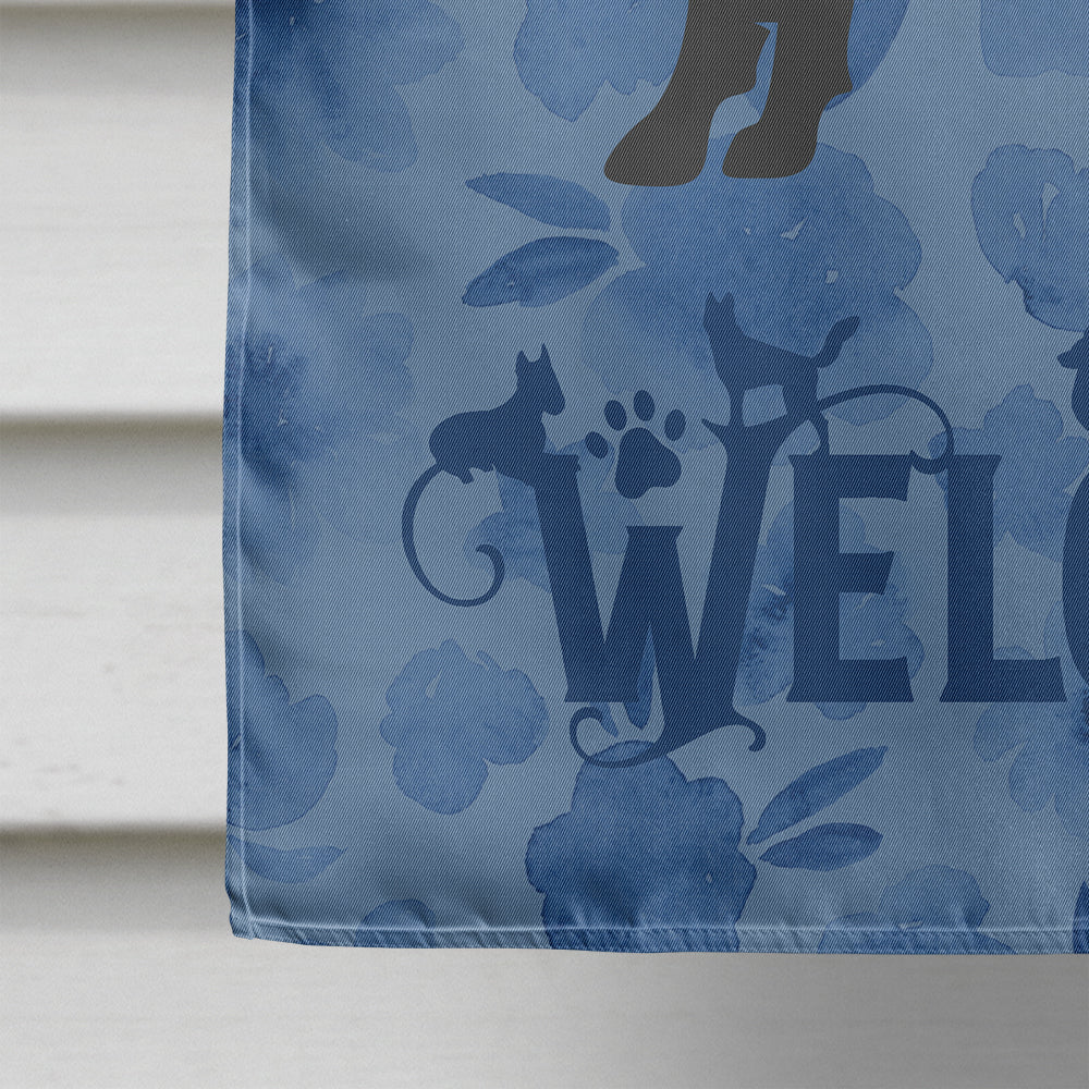 Elo Dog #2 Welcome House Flag 28x40 Porch Sleeve Pole Decorative Outside Yard Banner Artwork Wall Hanging, Polyester