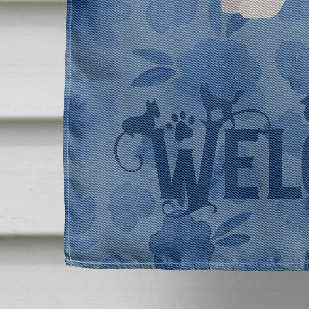 English Bulldog #2 Welcome House Flag 28x40 Porch Sleeve Pole Decorative Outside Yard Banner Artwork Wall Hanging, Polyester