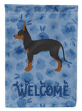 English Toy Terrier #1 Welcome House Flag 28x40 Porch Sleeve Pole Decorative Outside Yard Banner Artwork Wall Hanging, Polyester