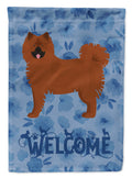 Eurasier Welcome House Flag 28x40 Porch Sleeve Pole Decorative Outside Yard Banner Artwork Wall Hanging, Polyester