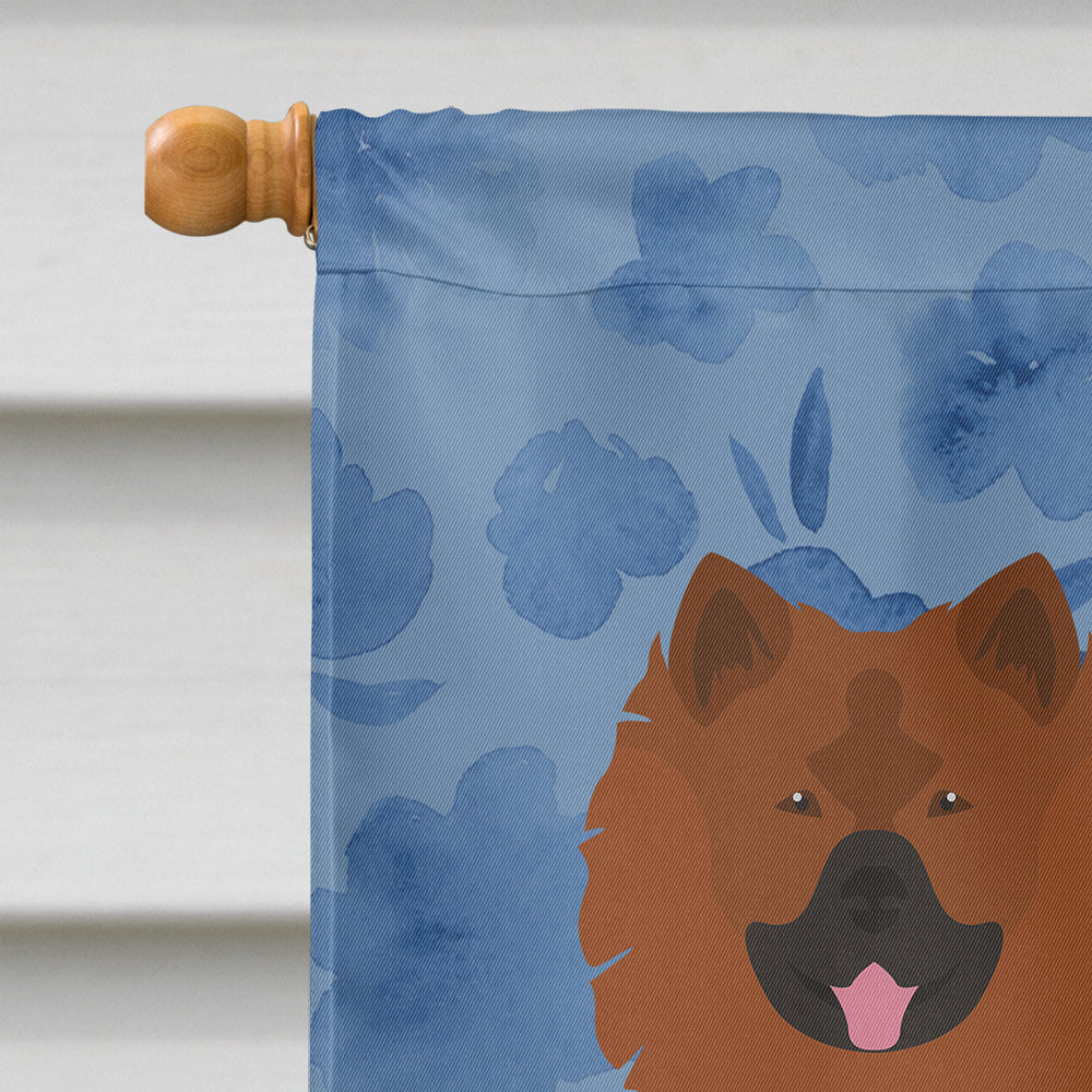 Eurasier Welcome House Flag 28x40 Porch Sleeve Pole Decorative Outside Yard Banner Artwork Wall Hanging, Polyester