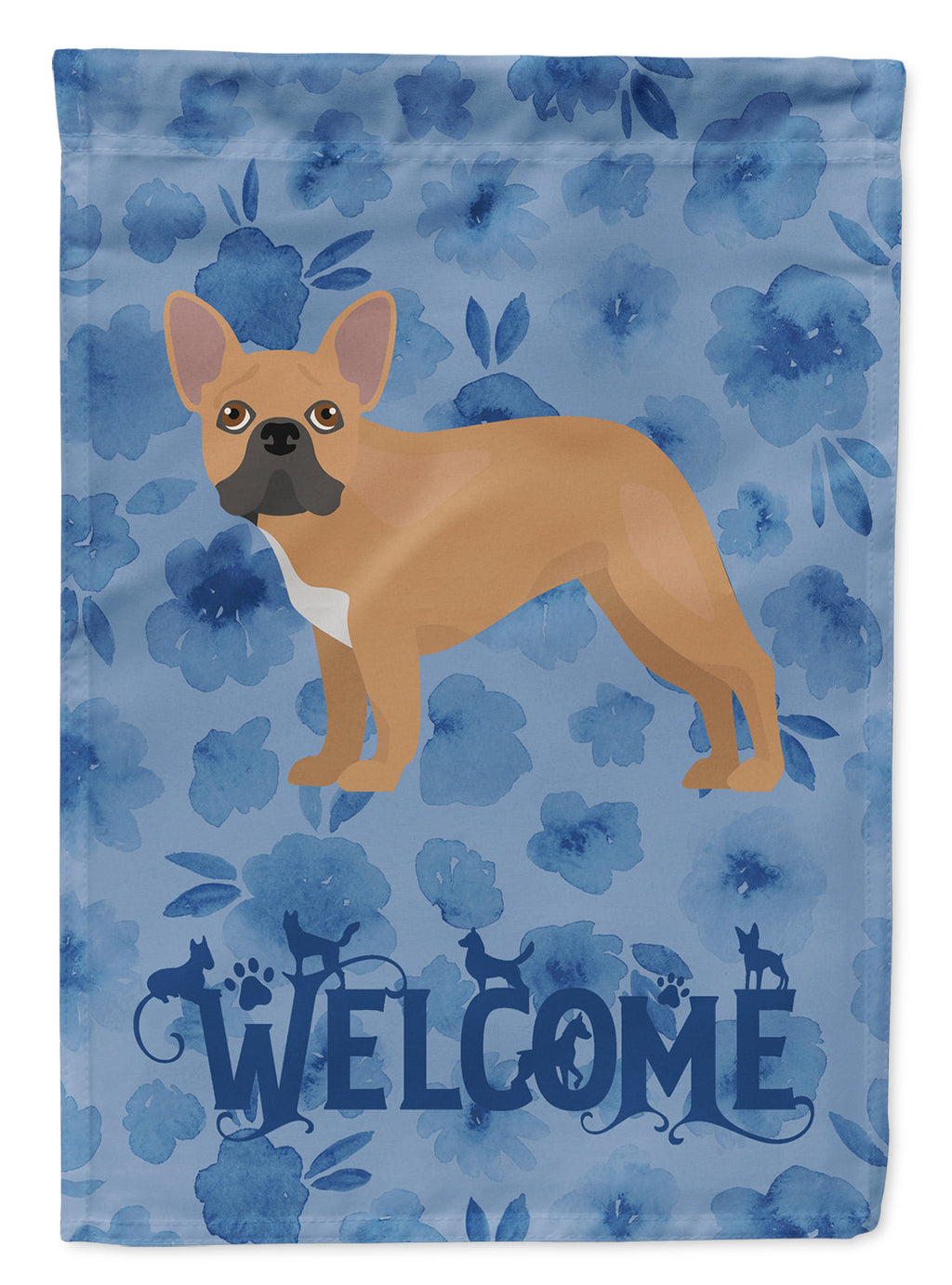 French Bulldog #2 Welcome House Flag 28x40 Porch Sleeve Pole Decorative Outside Yard Banner Artwork Wall Hanging, Polyester