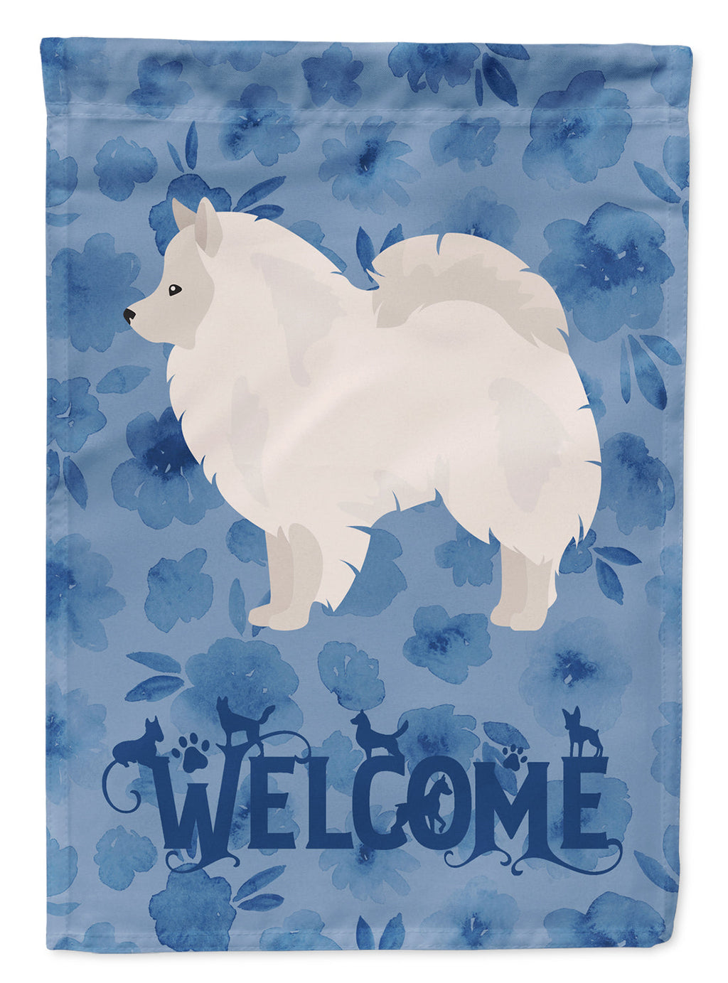 German Spitz #1 Welcome House Flag 28x40 Porch Sleeve Pole Decorative Outside Yard Banner Artwork Wall Hanging, Polyester