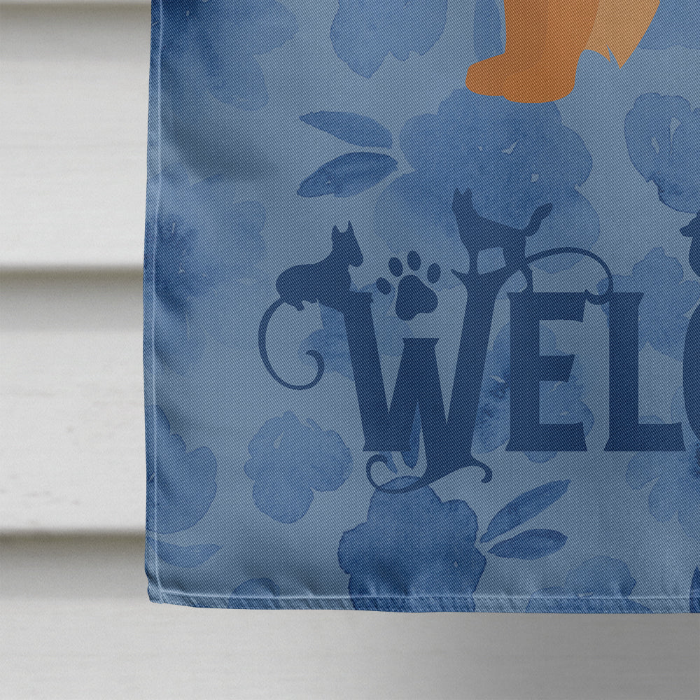 German Spitz #2 Welcome House Flag 28x40 Porch Sleeve Pole Decorative Outside Yard Banner Artwork Wall Hanging, Polyester