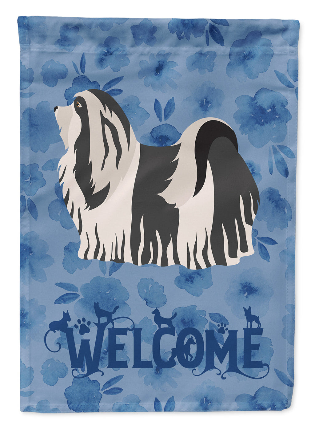 Havanese #1 Welcome House Flag 28x40 Porch Sleeve Pole Decorative Outside Yard Banner Artwork Wall Hanging, Polyester