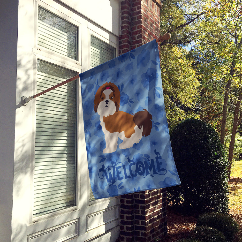 Imperial Shih Tzu Puppy Cut Welcome House Flag 28x40 Porch Sleeve Pole Decorative Outside Yard Banner Artwork Wall Hanging, Polyester