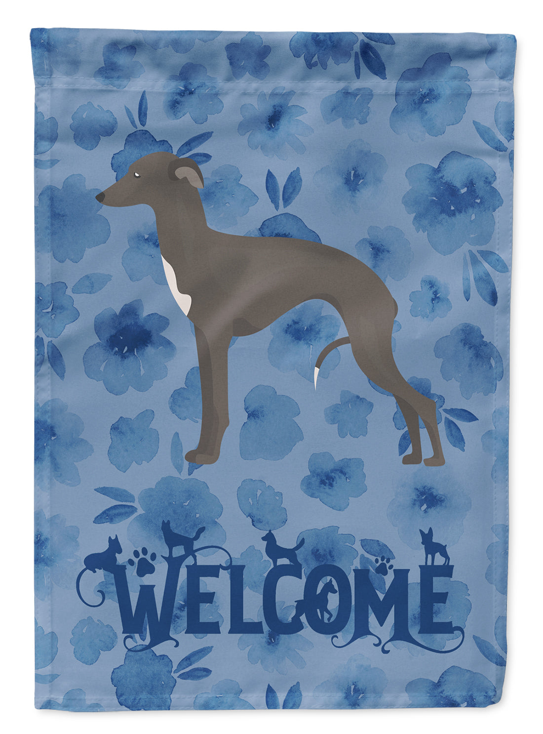 Italian Greyhound #1 Welcome House Flag 28x40 Porch Sleeve Pole Decorative Outside Yard Banner Artwork Wall Hanging, Polyester