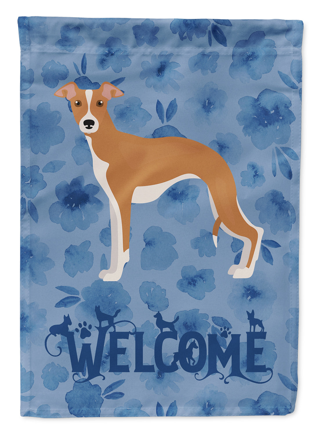 Italian Greyhound #2 Welcome House Flag 28x40 Porch Sleeve Pole Decorative Outside Yard Banner Artwork Wall Hanging, Polyester
