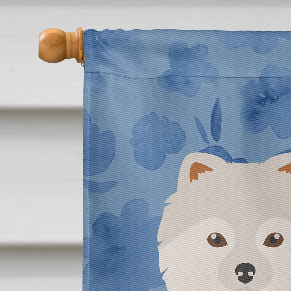 Japanese Spitz Welcome House Flag 28x40 Porch Sleeve Pole Decorative Outside Yard Banner Artwork Wall Hanging, Polyester
