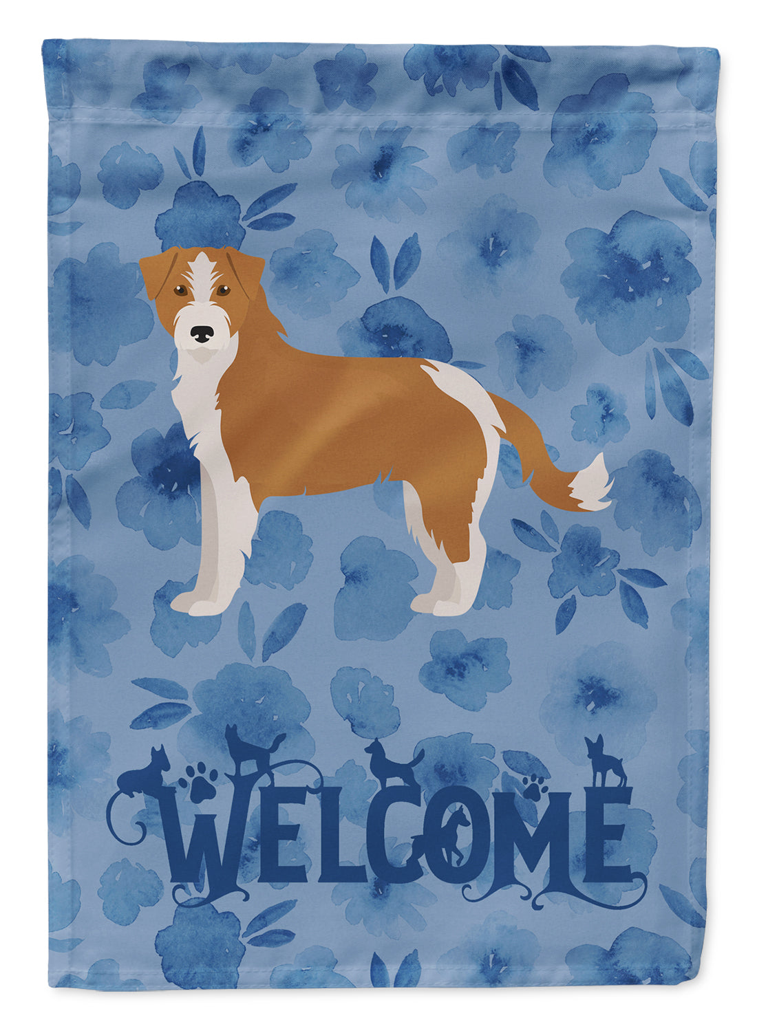 Kromfohrlander Welcome House Flag 28x40 Porch Sleeve Pole Decorative Outside Yard Banner Artwork Wall Hanging, Polyester