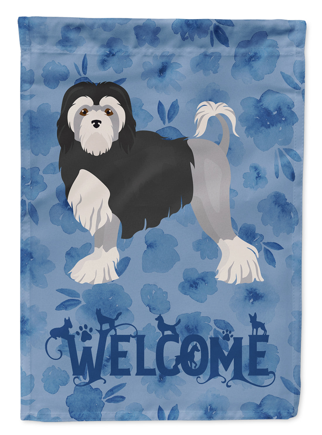 Lowchen Little Lion Dog #2 Welcome House Flag 28x40 Porch Sleeve Pole Decorative Outside Yard Banner Artwork Wall Hanging, Polyester