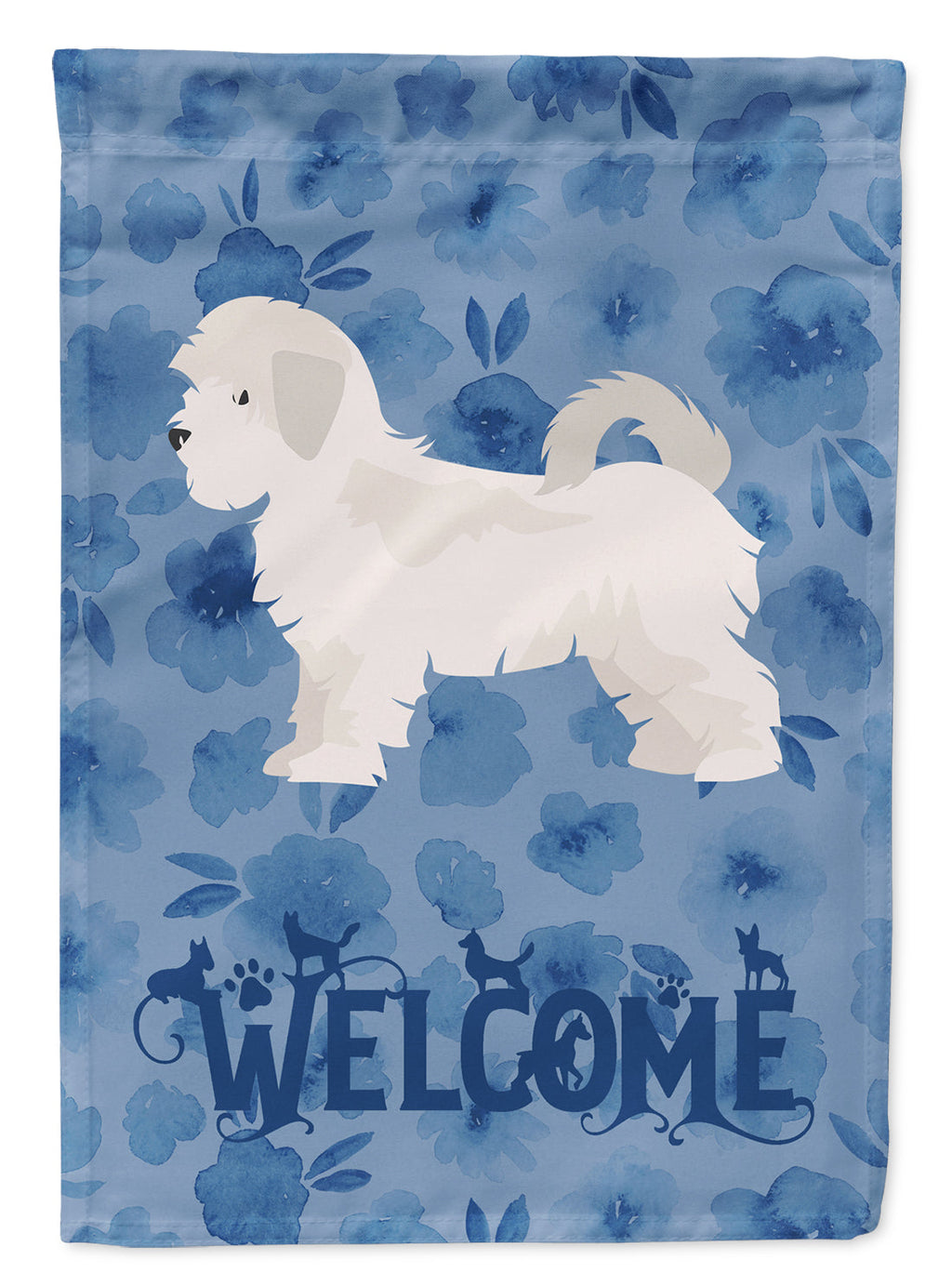Maltese Puppy Cut Welcome House Flag 28x40 Porch Sleeve Pole Decorative Outside Yard Banner Artwork Wall Hanging, Polyester