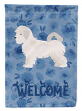Maltese Puppy Cut Welcome House Flag 28x40 Porch Sleeve Pole Decorative Outside Yard Banner Artwork Wall Hanging, Polyester
