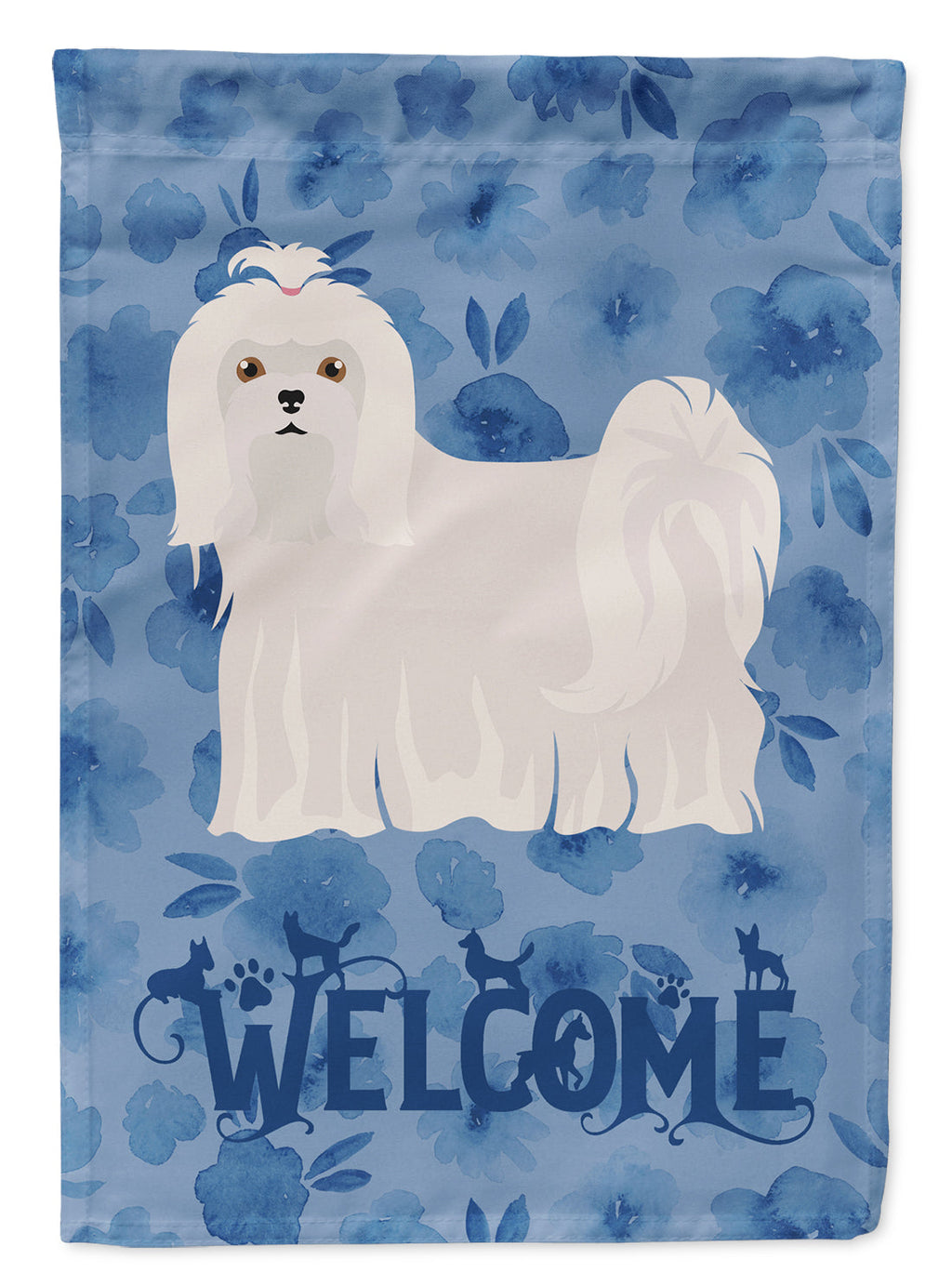 Maltese Welcome House Flag 28x40 Porch Sleeve Pole Decorative Outside Yard Banner Artwork Wall Hanging, Polyester