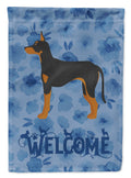 Manchester Terrier Welcome House Flag 28x40 Porch Sleeve Pole Decorative Outside Yard Banner Artwork Wall Hanging, Polyester