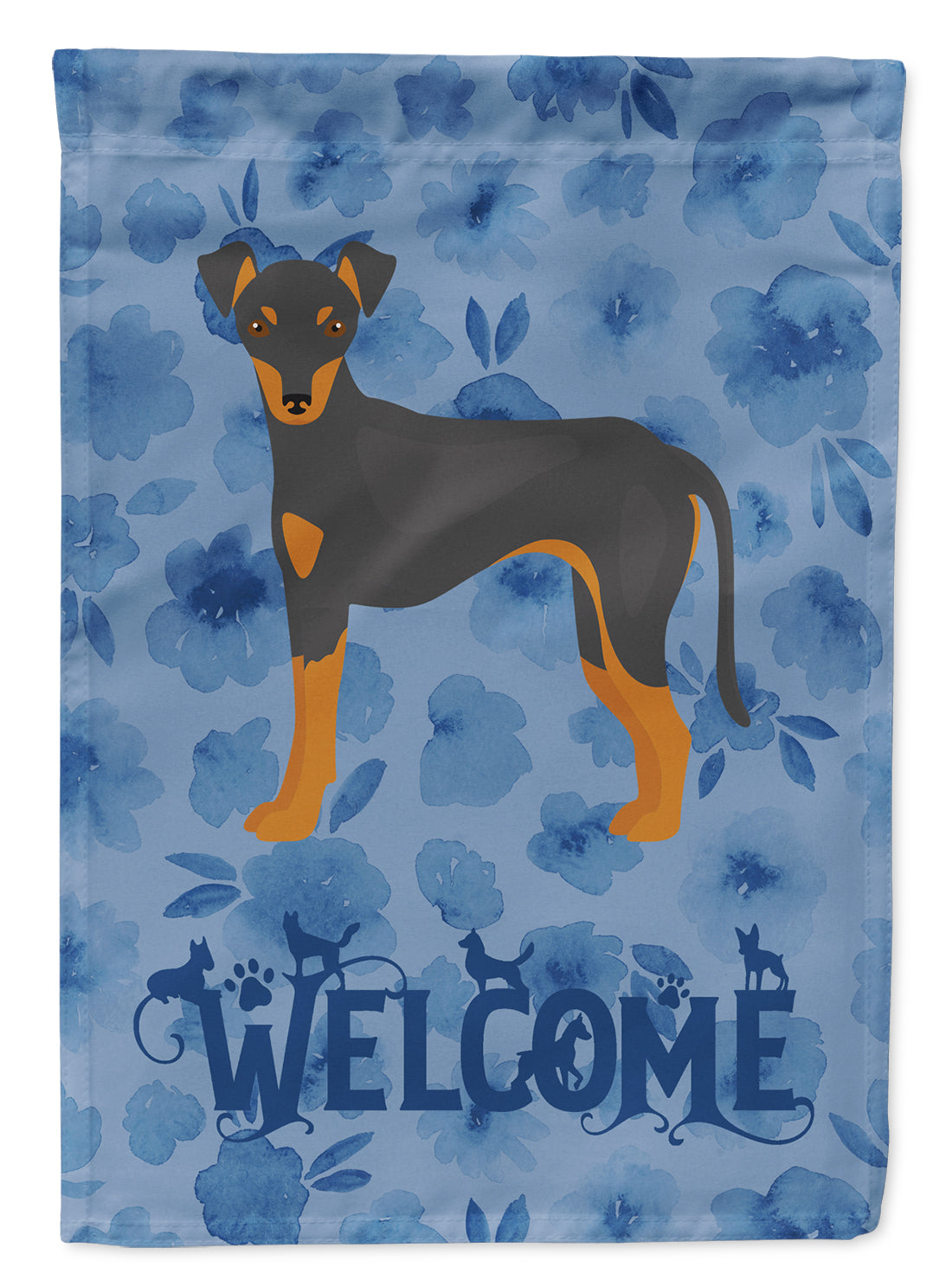 Manchester Terrier #2 Welcome House Flag 28x40 Porch Sleeve Pole Decorative Outside Yard Banner Artwork Wall Hanging, Polyester