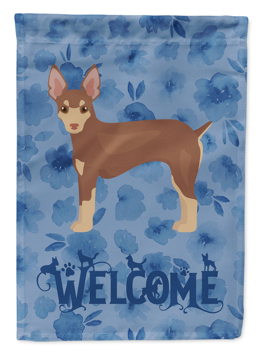 Miniature Fox Terrier Welcome House Flag 28x40 Porch Sleeve Pole Decorative Outside Yard Banner Artwork Wall Hanging, Polyester